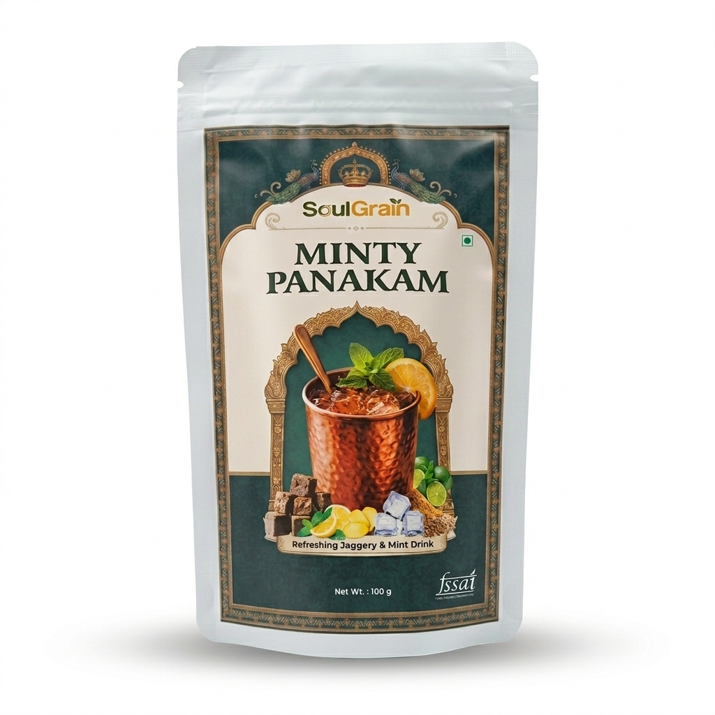 MINTY PANAKAM — Ayurvedic Mint Jaggery Cooling Drink Mix (100g)