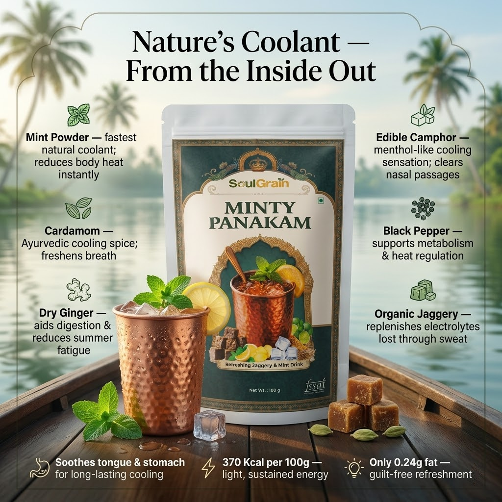 MINTY PANAKAM — Ayurvedic  Mint Jaggery Cooling Drink Mix (100g)