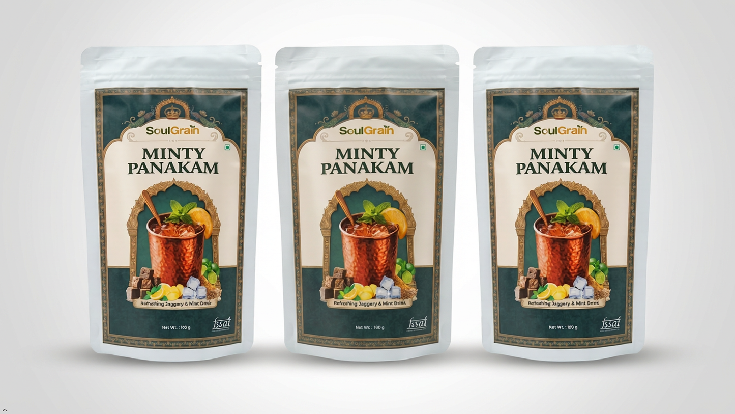 MINTY PANAKAM — Ayurvedic  Mint Jaggery Cooling Drink Mix (100g)
